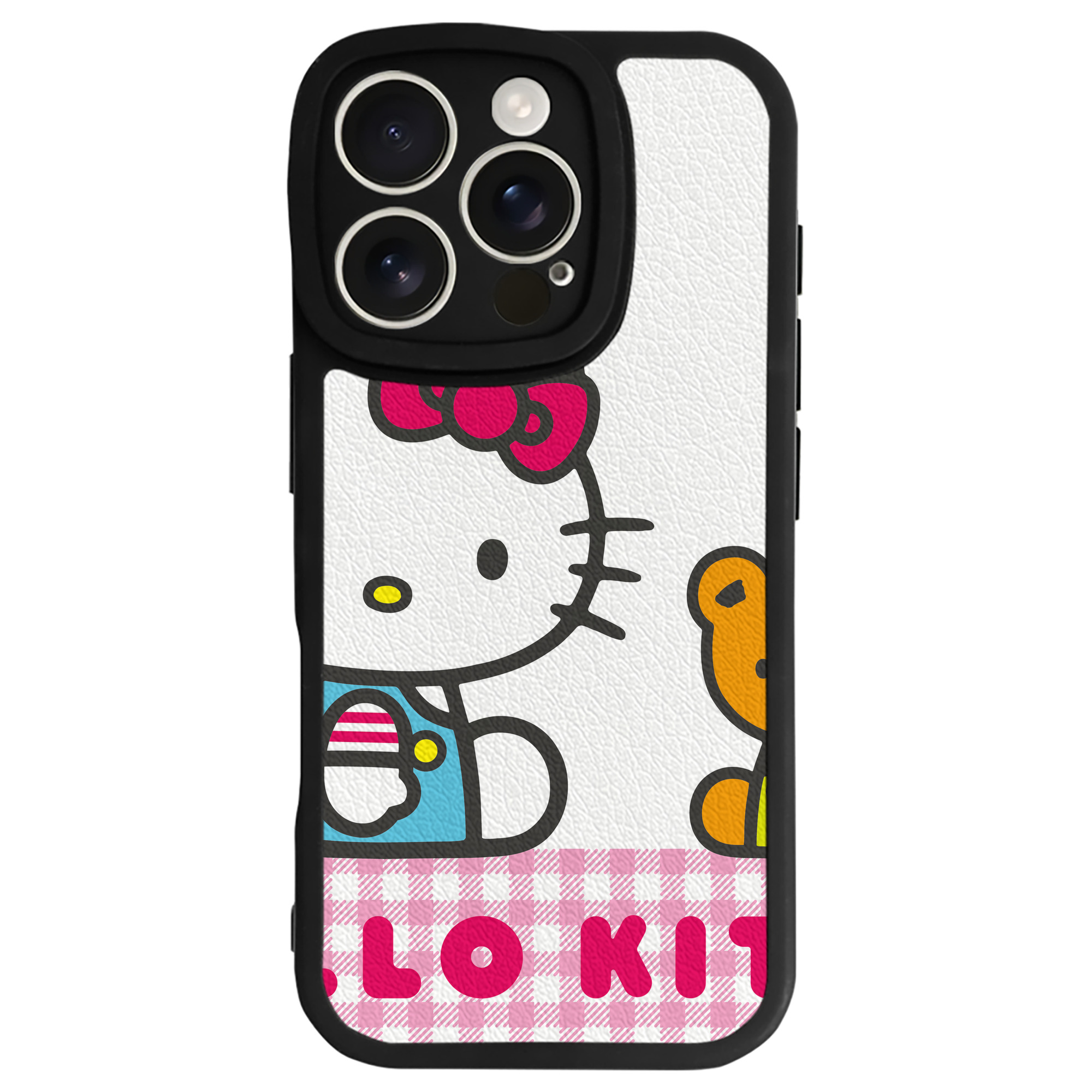 （画像用） Hello Kitty ハローキティ 【iPhone 16シリーズ対応】シリコンスマホケース（レザー調） 材質：シリコン